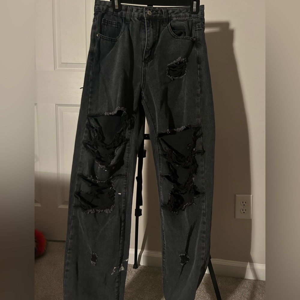 Black Ripped Baggy Jeans
